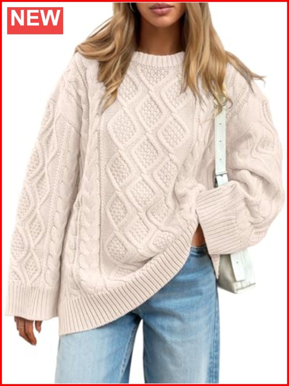 Oversized Cable Knit Sweater Pullover Chunky Long Tunic Winter Clothes